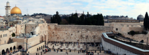 Jerusalem view of western wall and temple mount