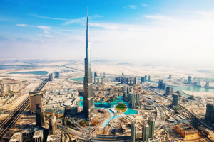 View from top Burj Khalifa Dubai